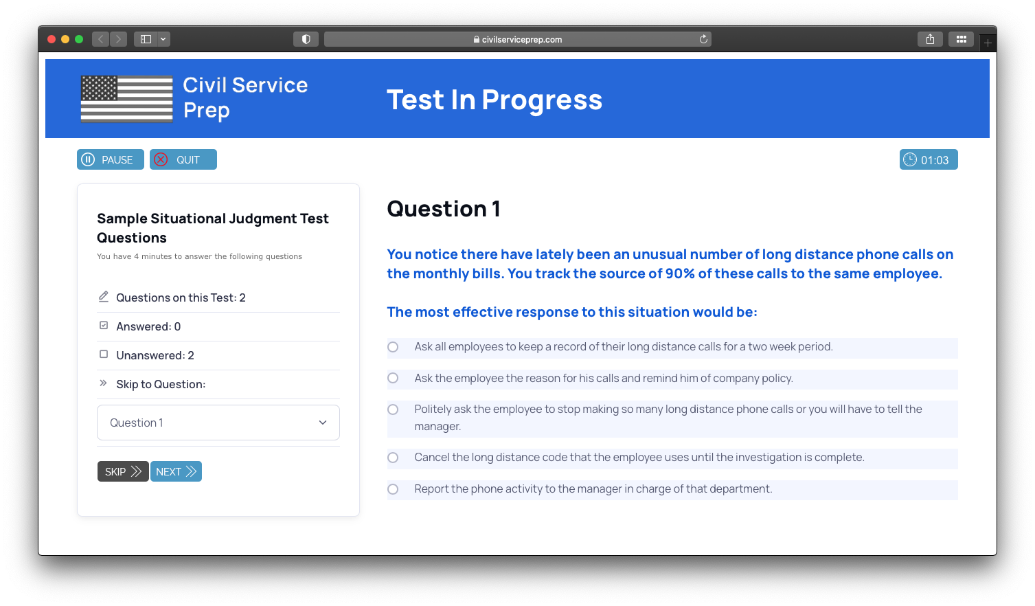 Civil Service Test Prep